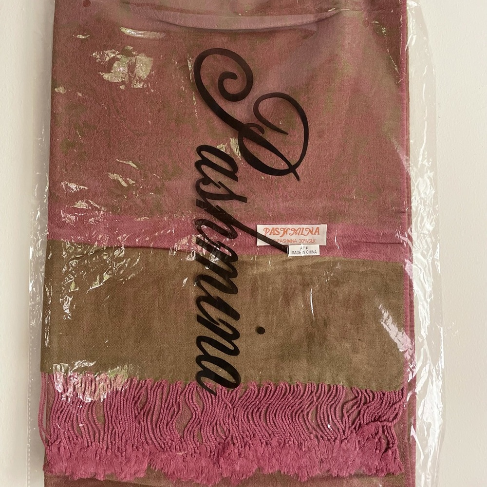 Pink/Beige Pashmina Scarf